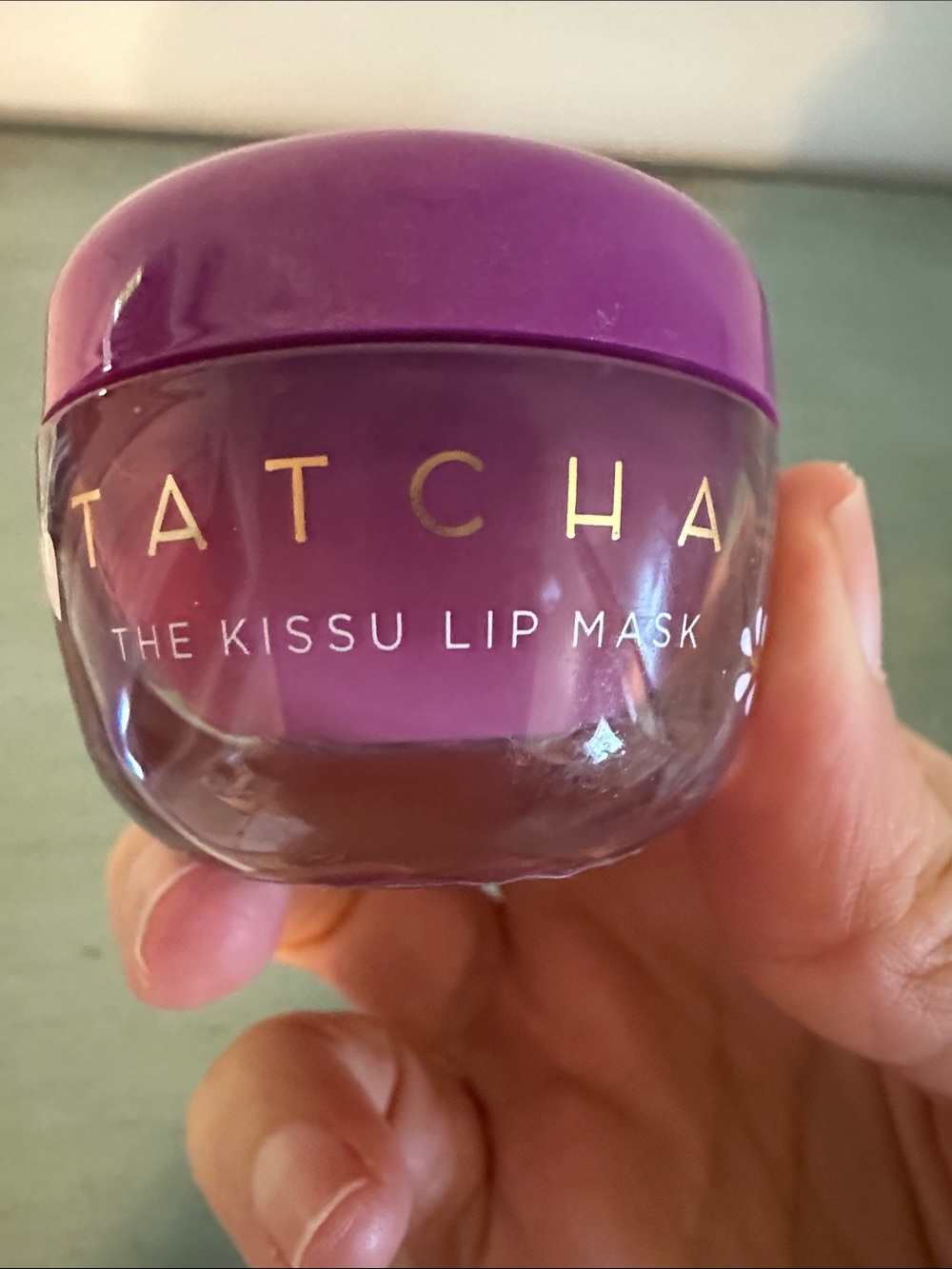 Tatcha Purple Lip Mask Jar with Gold Lettering - Picture 2 of 5